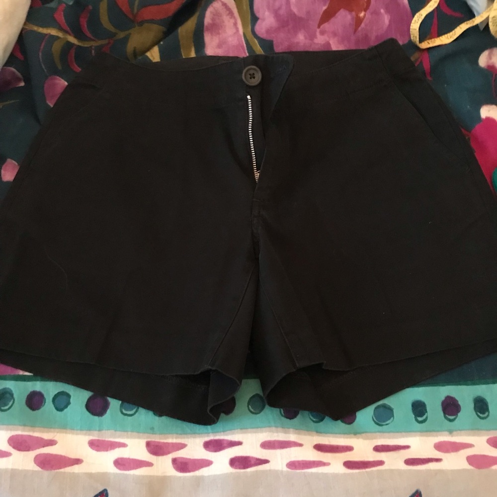 Flat front black shorts from banana republic